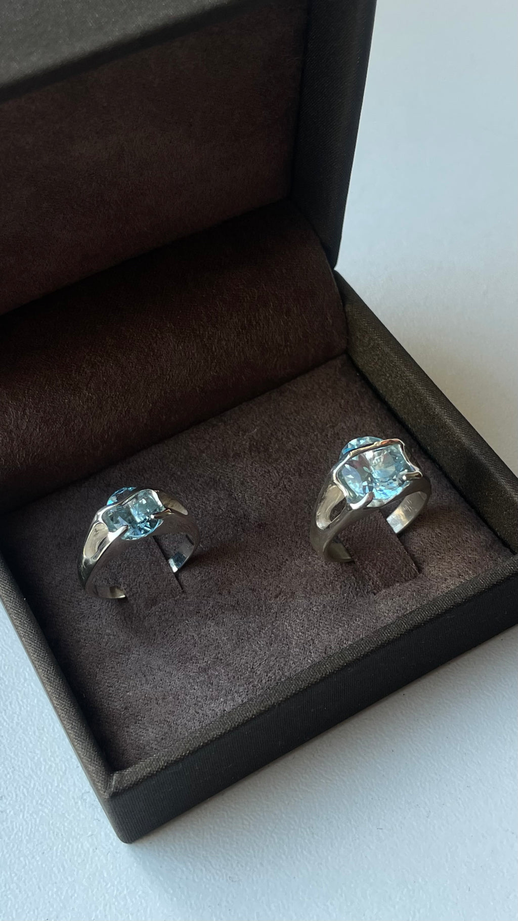 Silver ring with london topaz