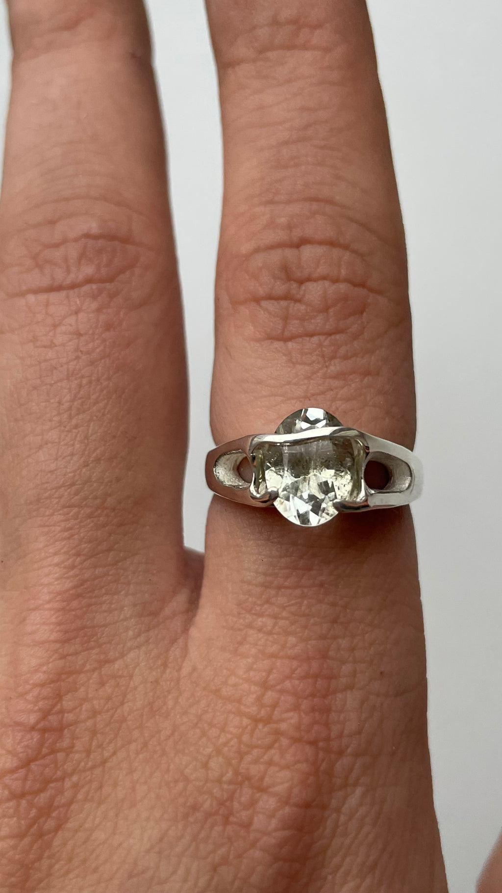 Green Amethyst Silver Ring