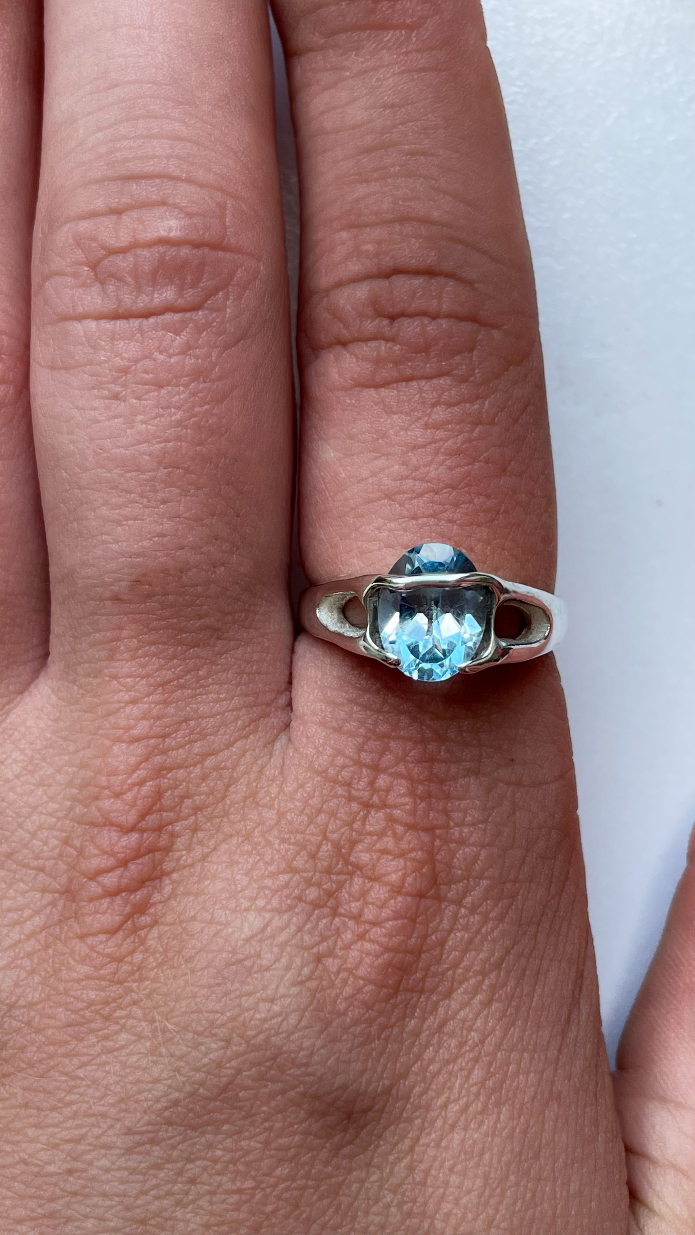 Sky Topaz Silver Ring