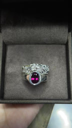 Silver rings with rhodolite garnet